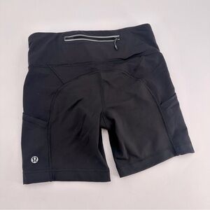 Lululemon Run: Dart & Dash Shorts *Block-It Pocket Black Luxtreme Size 4